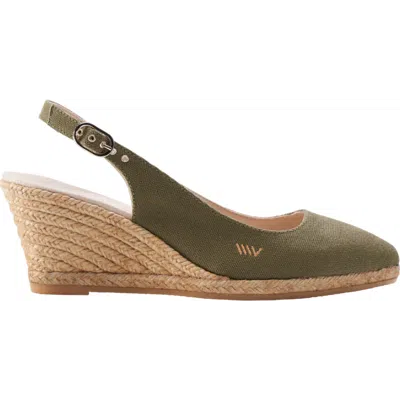 Viscata Palomera Canvas Espadrille Wedges In Olive