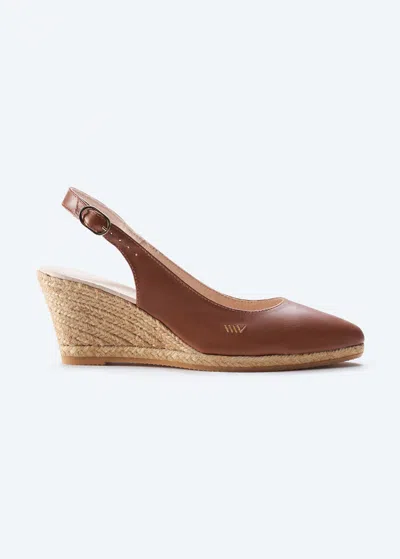 Viscata Palomera Leather Espadrille Wedges In Brown