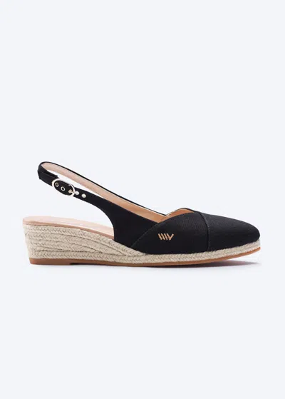 Viscata Premia Canvas Espadrille Wedges In Black