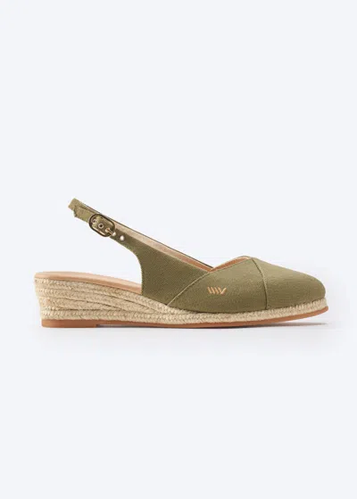 Viscata Premia Canvas Espadrille Wedges In Green