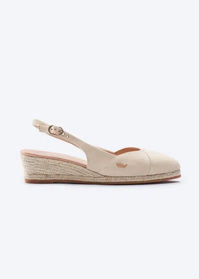 Viscata Premia Canvas Espadrille Wedges In Nude