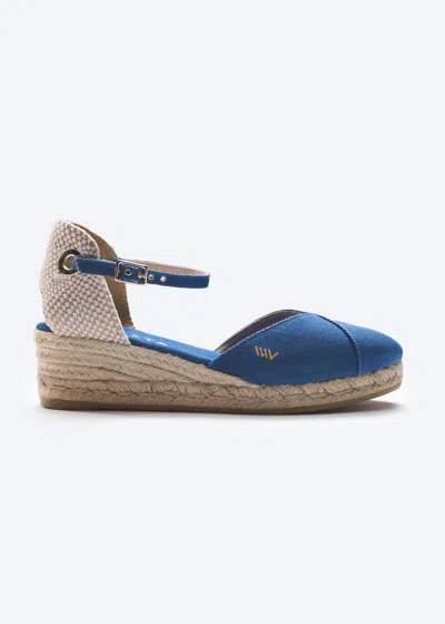 Viscata Pubol Archive Canvas Espadrille Wedges In Blue
