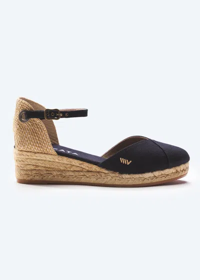 Viscata Pubol Canvas Espadrille Wedges In Black
