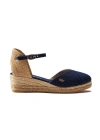 Viscata Satuna Canvas Espadrille Wedges In Navy