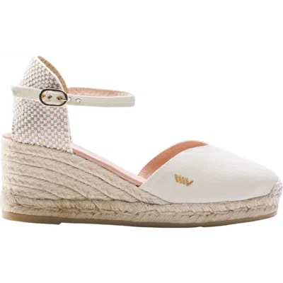 Viscata Reus Canvas Espadrille Wedges In Ivory