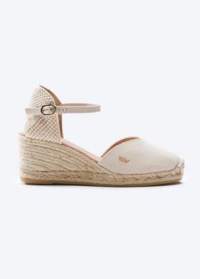 Viscata Reus Canvas Espadrille Wedges In Nude
