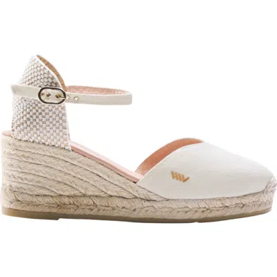 Viscata Reus Canvas Espadrille Wedges In White