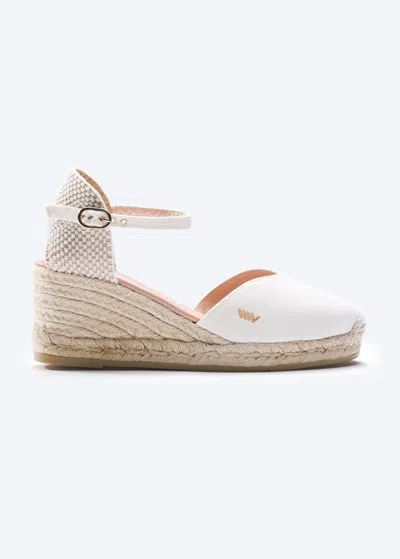 Viscata Reus Limited Edition Canvas Espadrille Wedges In White