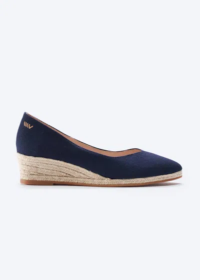 Viscata Riba Canvas Espadrille Wedges In Blue