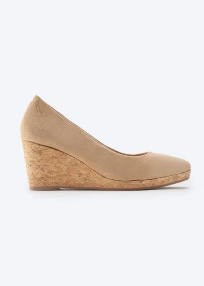 Viscata Riera Suede Cork Wedges In Brown