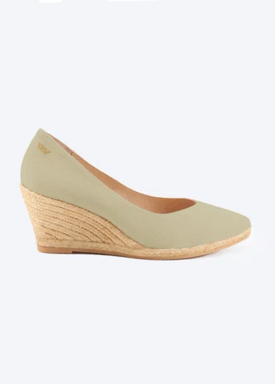 Viscata Roses Archive Canvas Sand Espadrilles In Green