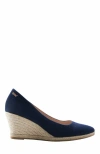 Viscata Roses Canvas U Cut Espadrille Wedges In Blue