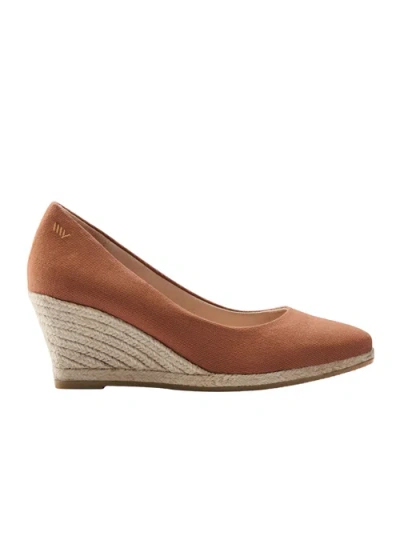 Viscata Roses Canvas U Cut Espadrille Wedges In Brown