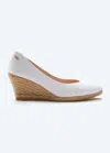 Viscata Roses Limited Edition Canvas V Cut Espadrille Wedges In White