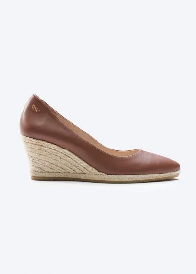 Viscata Roses U Cut Leather Wedges In Brown