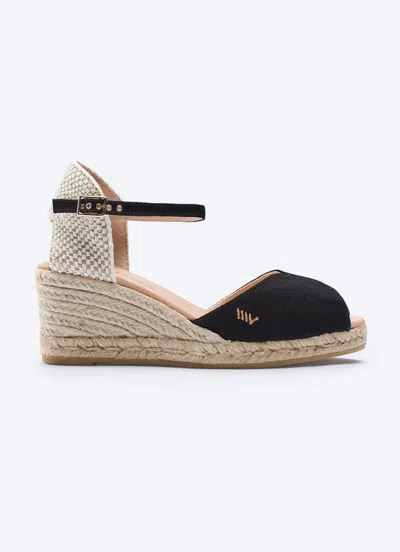 Viscata Sacova Archive Espadrille Sandal Wedges In Black