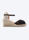 Viscata Sacova Canvas Espadrille Sandal Wedges In Black