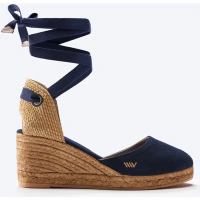 Viscata Sagaro Canvas Espadrille Wedges In Blue