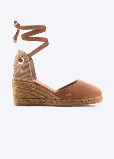 Viscata Sagaro Canvas Espadrille Wedges In Brown