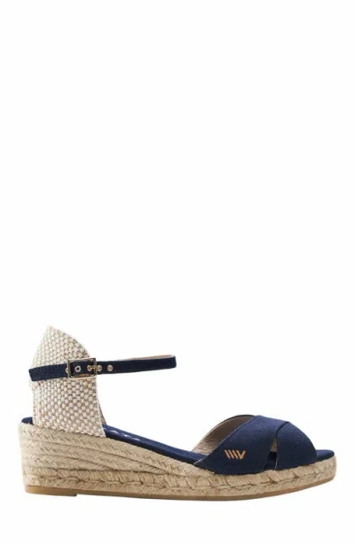 Viscata Salina Canvas Espadrille Sandal Wedges In Blue