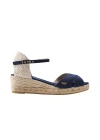 Viscata Salina Canvas Espadrille Sandal Wedges In Navy