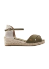Viscata Salina Canvas Espadrille Sandal Wedges In Olive