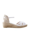 Viscata Salina Canvas Espadrille Sandal Wedges In White