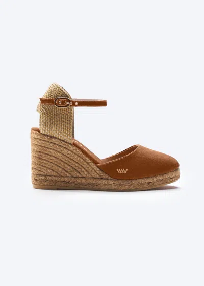 Viscata Satuna Canvas Espadrille Wedges In Brown