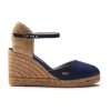 Viscata Satuna Canvas Espadrille Wedges In Navy