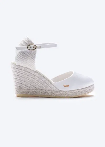 Viscata Satuna Limited Edition Silk Espadrille Wedges In White