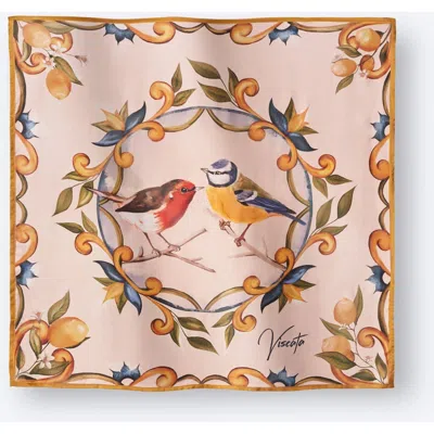 Viscata Square Scarf In Pink