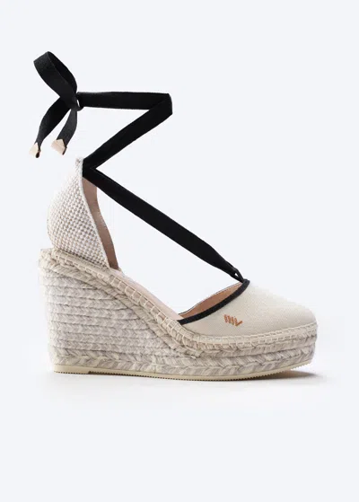 Viscata Tavallera Canvas Espadrille Wedges In White