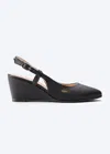 Viscata Tivoli Leather Wedges In Black