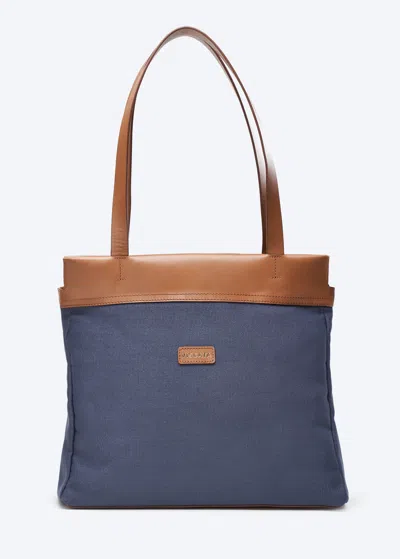 Viscata Tropez Canvas Shoulder Handbag In Blue