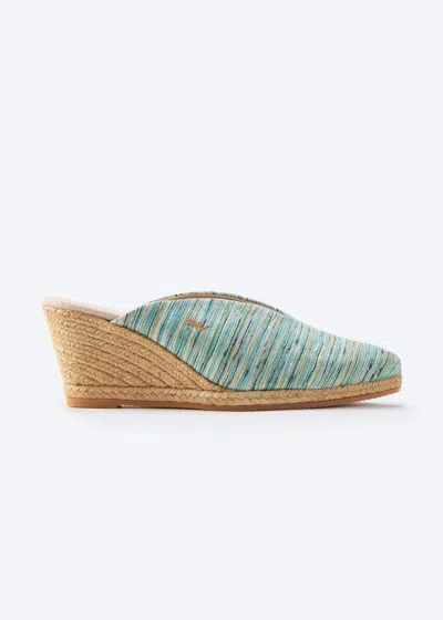 Viscata Truja Archive Canvas Espadrille Mule Wedges In Multi