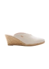 Viscata Truja Canvas Espadrille Mule Wedges In Beige