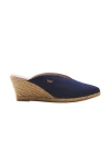 Viscata Truja Canvas Espadrille Mule Wedges In Navy