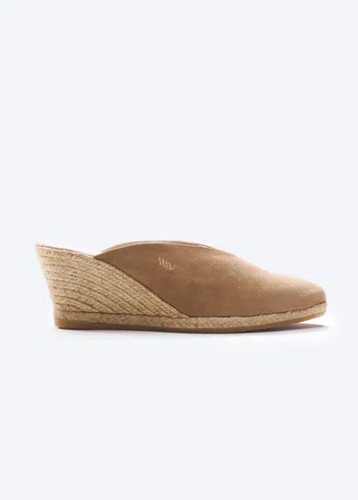 Viscata Truja Suede Espadrille Mule Wedges In Brown