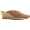 Viscata Truja Suede Espadrille Mule Wedges In Camel