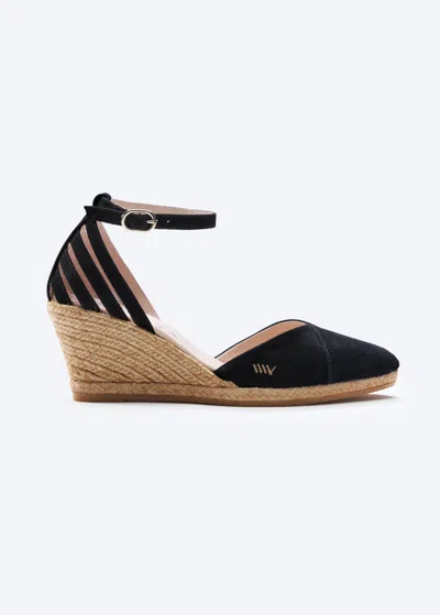 Viscata Ullastret Suede Espadrille Wedges In Black