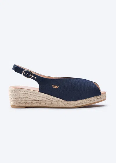Viscata Verneda Canvas Espadrille Sandal Wedges In Blue