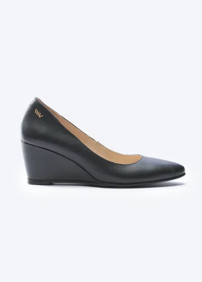 Viscata Verona Leather Wedges In Black