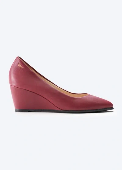 Viscata Verona Leather Wedges In Burgundy