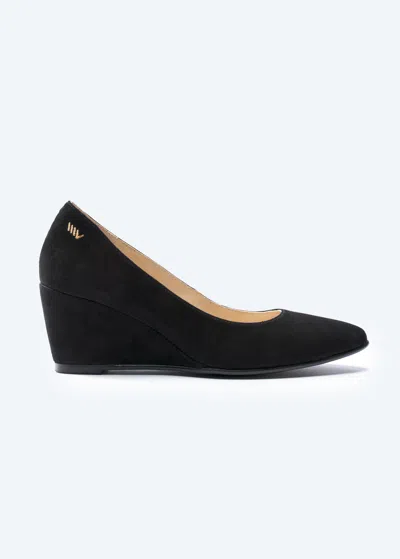Viscata Verona Suede Wedges In Black