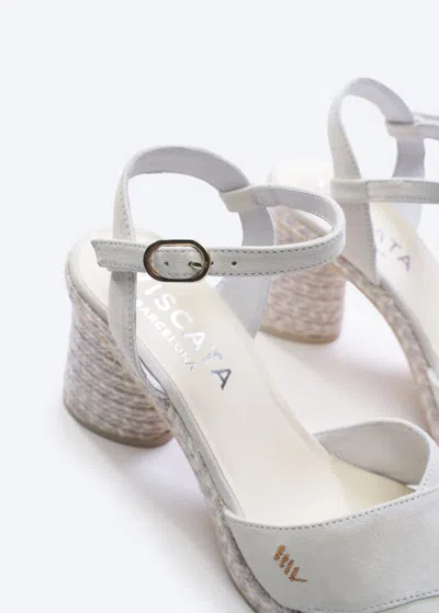 Viscata Women's Xelida Suede Espadrille Sandal Heels In White