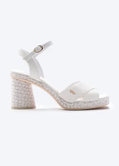 Viscata Xelida Limited Edition Suede Espadrille Sandal Heels In White