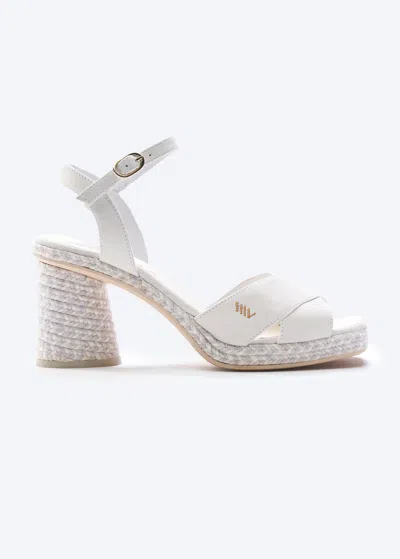 Viscata Xelida Limited Edition Suede Espadrille Sandal Heels In White