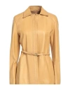 Visconf Woman Jacket Tan Size 12 Leather In Brown