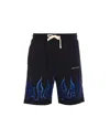 Vision Of Super Bermuda Nero Con Fiamme Ricamate In Black