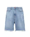 Vision Of Super Bermuda Heart Laser Print N Blue Denim